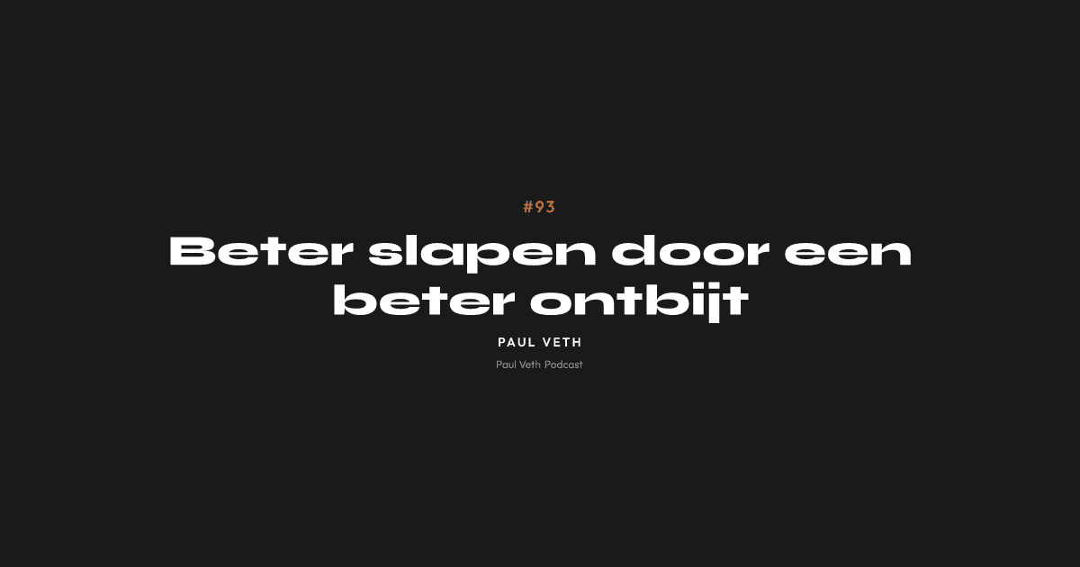 Beter slapen door een beter ontbijt