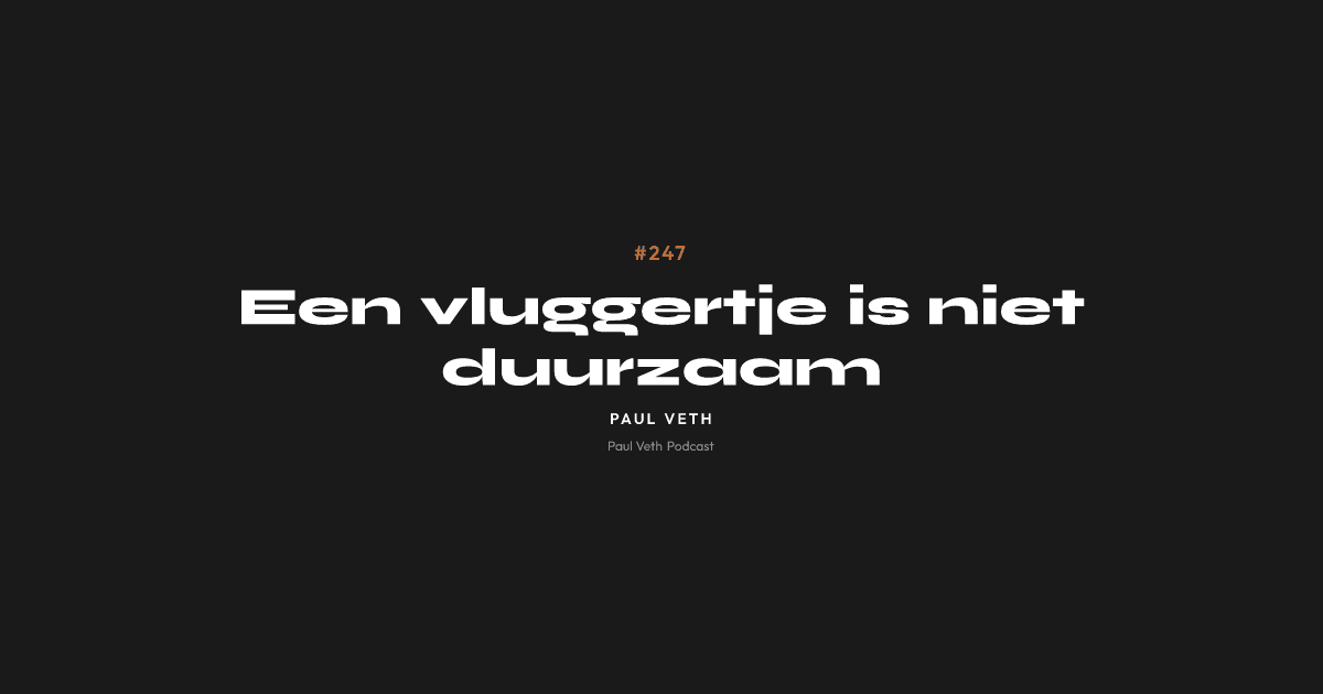 Een vluggertje is niet duurzaam