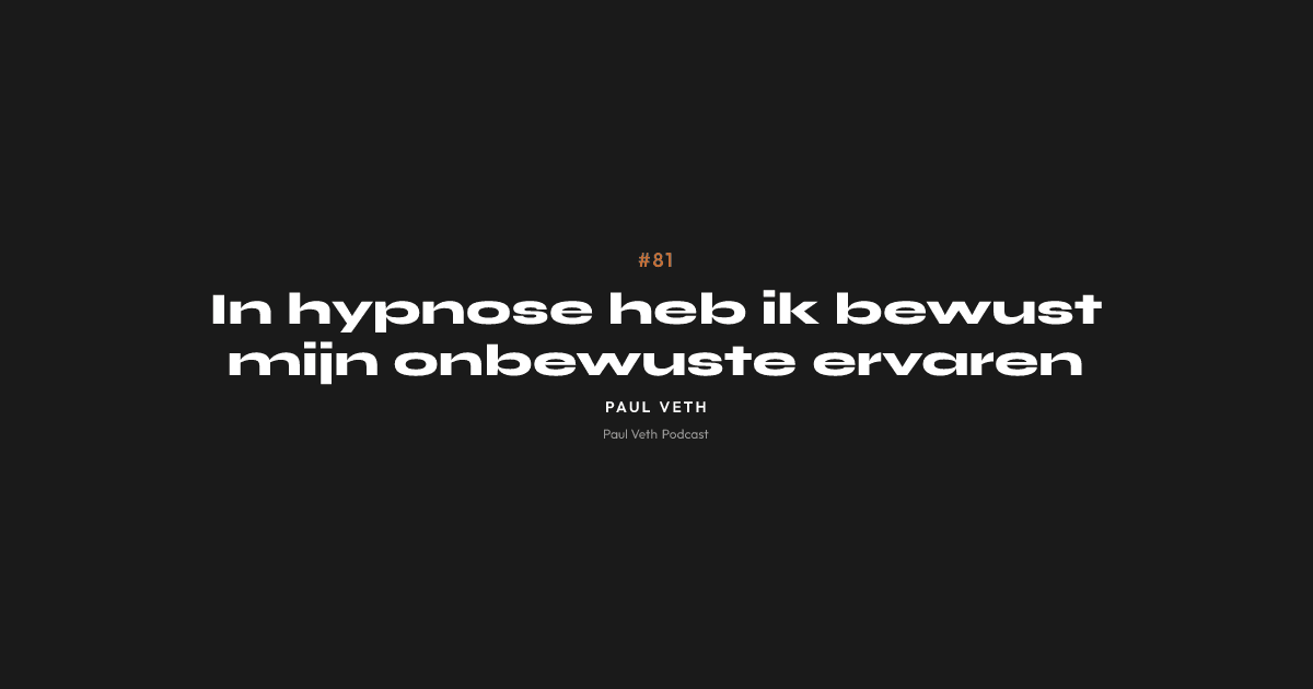 In hypnose heb ik bewust mijn onbewuste ervaren