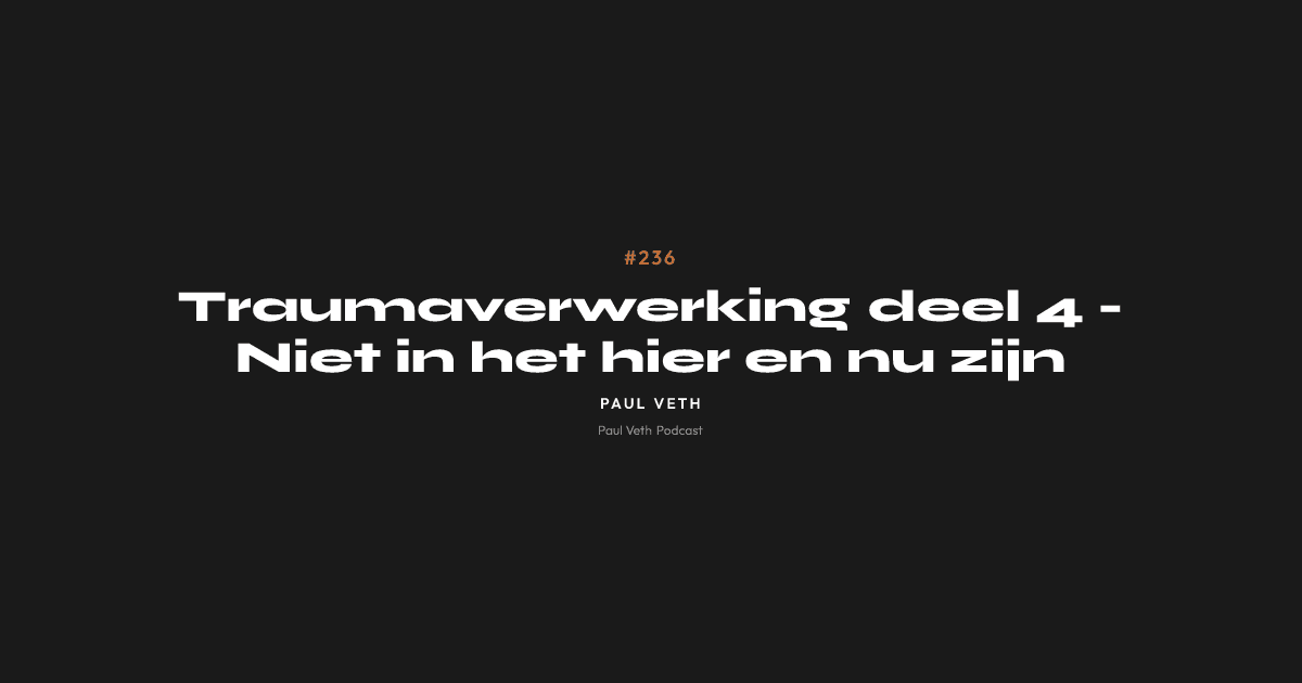 Traumaverwerking deel 4 - Niet in het hier en nu zijn