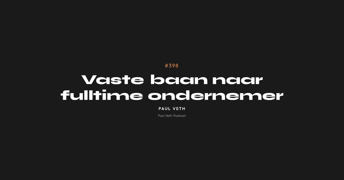 Vaste baan naar fulltime ondernemer